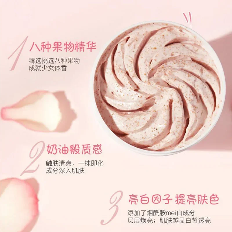 Niacinamide Body Scrub Ice Cream Peach Scrub Exfoliating Body Whitening Body Care