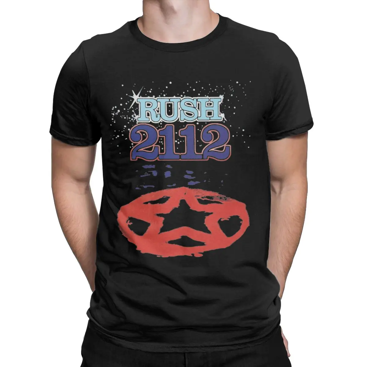 Men Roll Never Walk Alone Rush 2112 Band T Shirts Pure Cotton Clothing Unique Short Sleeve Crewneck Tees Graphic Printed T-Shirt