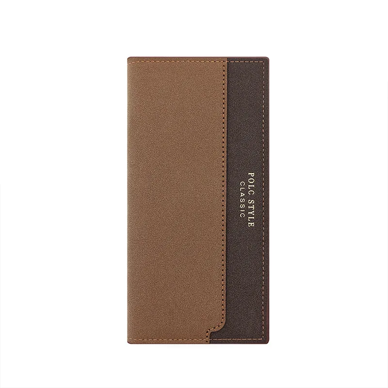 The New Men's Wallet Is Simple Business Large-capacity Multi-card Slot Double Color 3-fold Men's Long Wallet