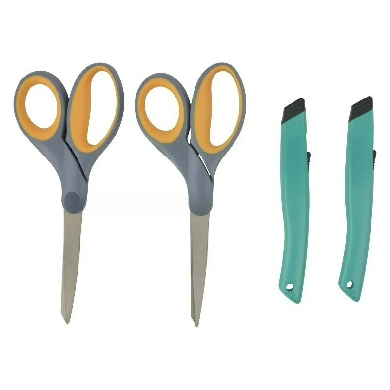 8 Inch Titanium Bonded All-Purpose Scissors with Integrated Ceramic Cutter, 4-Pack
