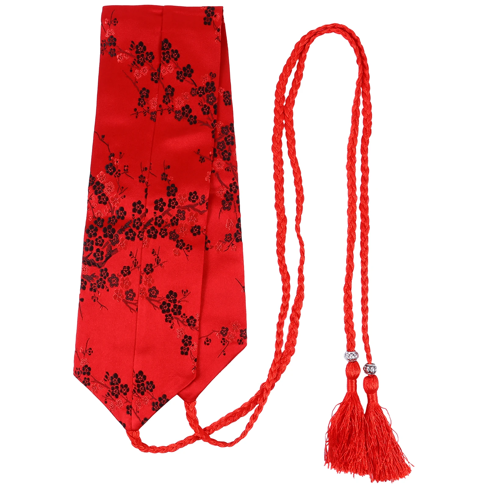 

1pc Ethnic Style Tassel Waist Belt Japanese Kimono Waistband Hip Scarf For Women Braided Rope Design High-Quality Fabric Body