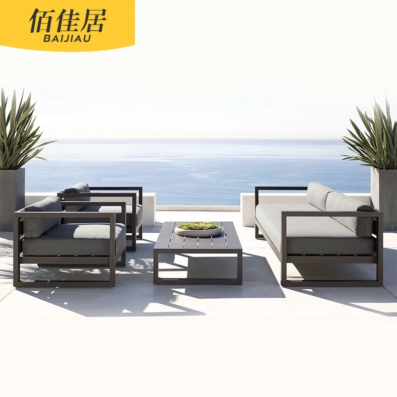 Nordic outdoor loft wind aluminum alloy open-air courtyard sun room villa garden outdoor waterproof sunscreen sofa