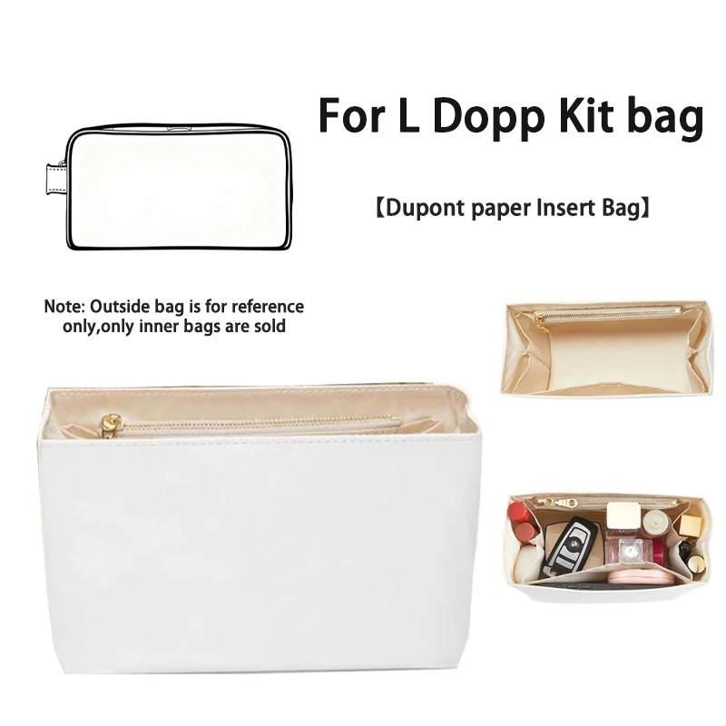 EverToner For L Dopp Kit Insert Organizer Dupont Paper Makeup Pouch Lightweight Bag Modification Accessory