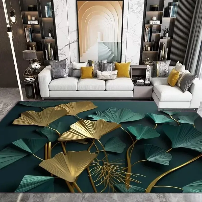 

Goldern Green Living Room Carpet Home Carpets Non Slip Floor Mat for Bedroom Bathroom Kitchen Decor Bacony Sofa Coffee Table Rug