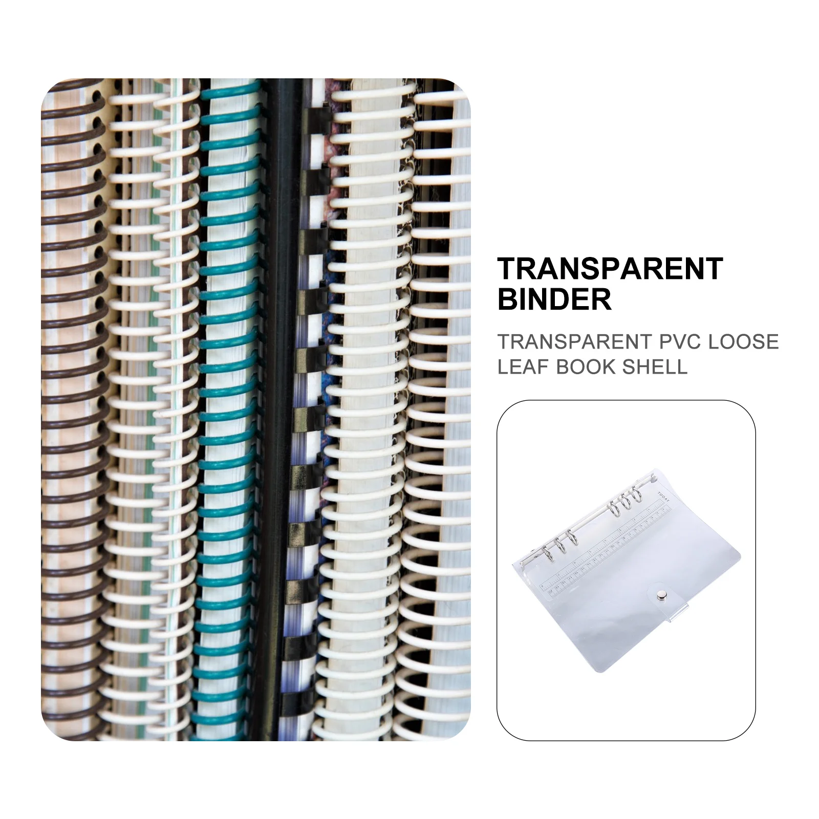 2 قطعة A5 غطاء دفتر PVC شفاف قوي المفاجئة إغلاق المفكرة حامي لمذكرات السفر دفاتر الملاحظات التجارية