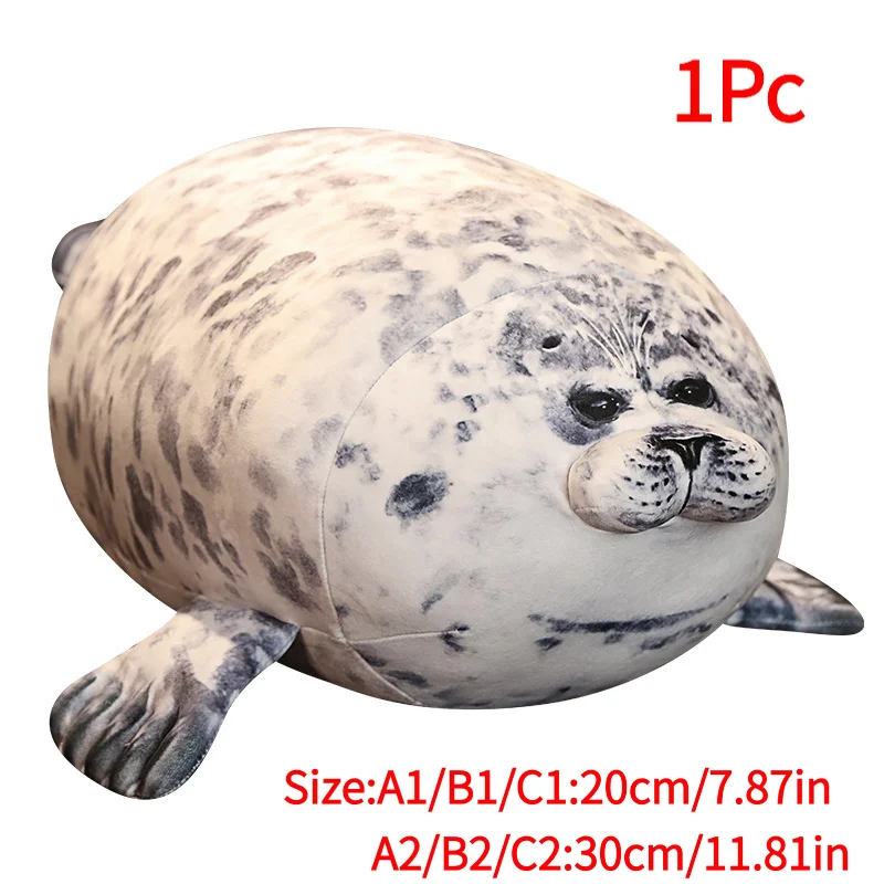 1Pc Angry Blob Seal Pillow Chubby 3D Novelty Sea Lion Doll Plush Stuffed Toy Baby Sleeping Throw Pillow Gifts For Kids Girls‘