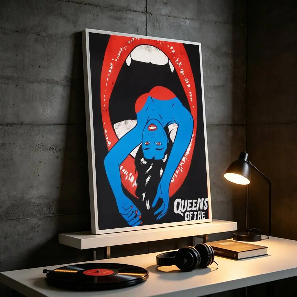 Q-Queens Of The Stone age  Poster Waterproof Wall Art Sticker For Bar Living Room Vintage Decor High Quality Print Gift