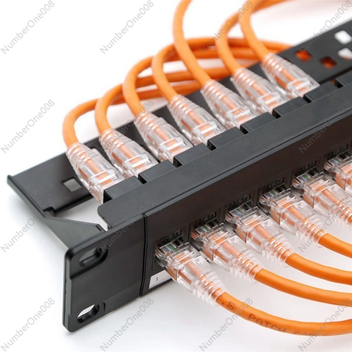 Best 19Inch 1U Cabinet Rack Pass-Through 24 Port CAT6 Patch Panel RJ45 contact port(RJ45 contact port) Modular Frame