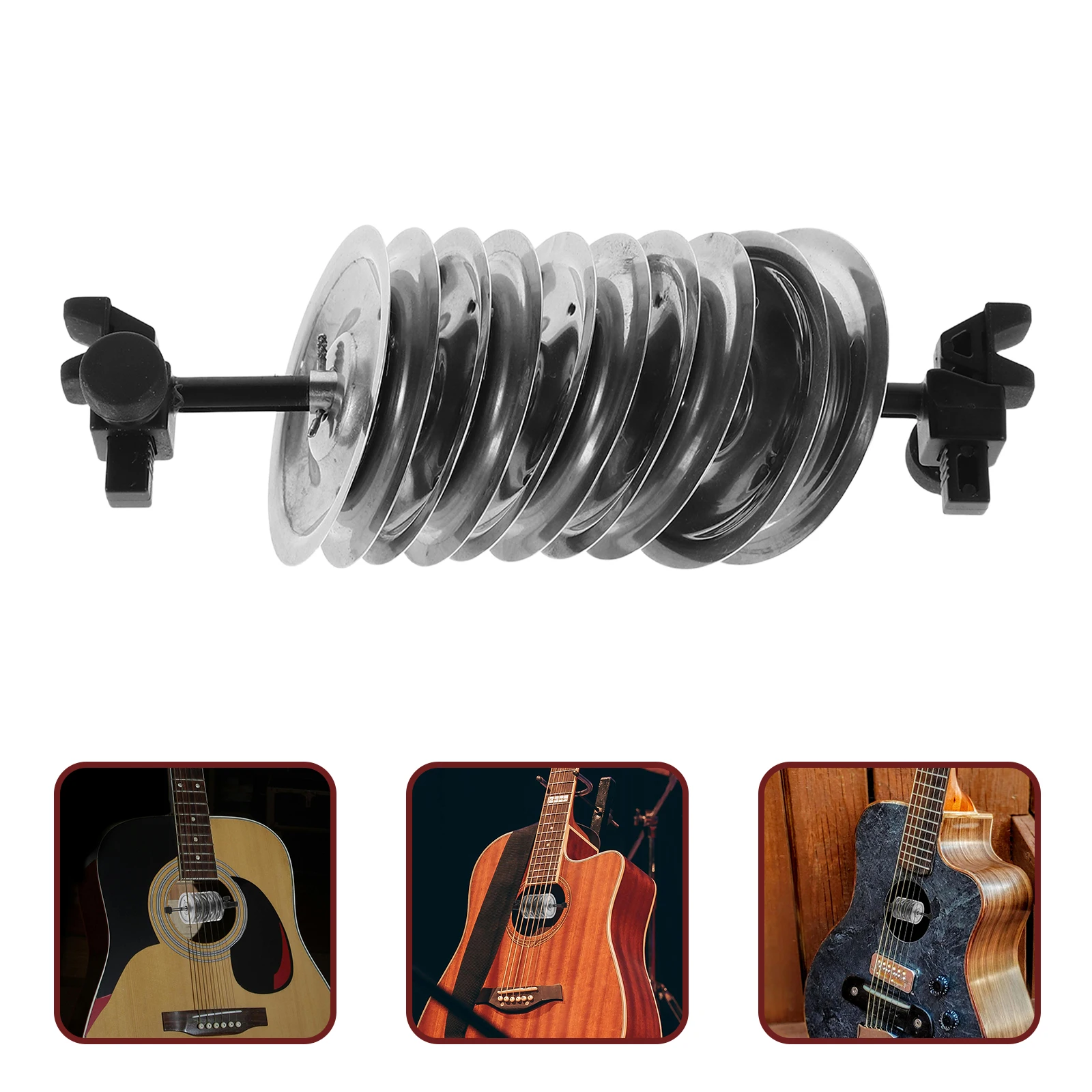 

Guitar Sound Hole Bell 36/38 Inch Small Metal Tambourine For Acoustic Guitar Rhythm Practice Noise Feedback Reducer Accessory