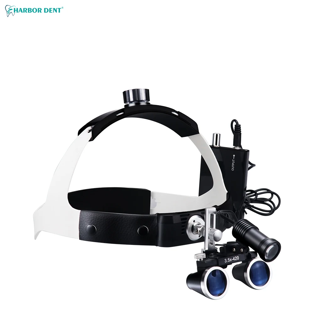 

Dental Loupes Head-Mounted 5W Spotlight Headlamp Surgical Lamp Lab Medical Magnification 2.5X/3.5X Binocular Dentist Magnifier