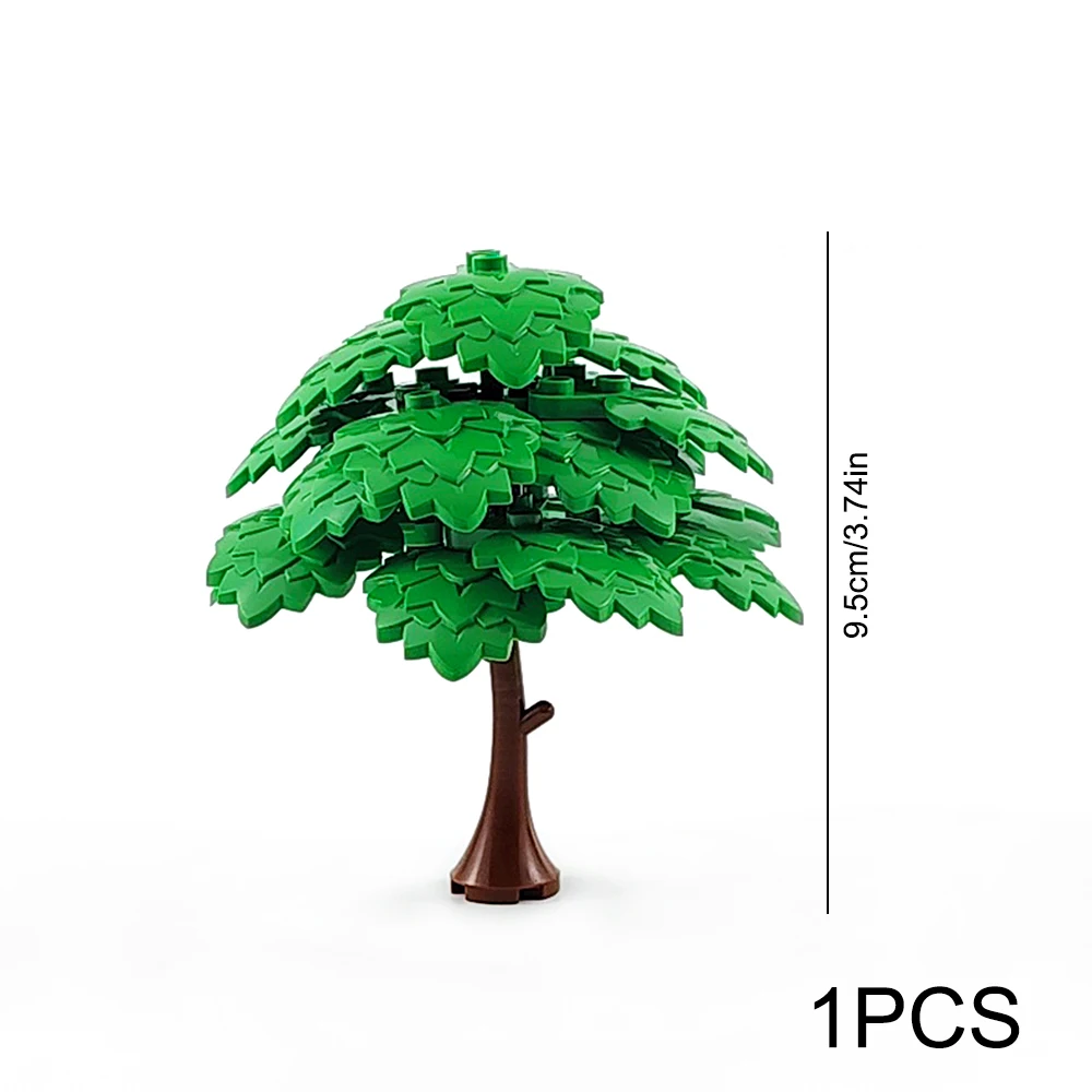 MOC Stadt Garten Baustein Baum Spielzeug DIY Montage Kiefer Kokospalme Street View Wald Pflanze Stamm Blätter Gras Zubehör