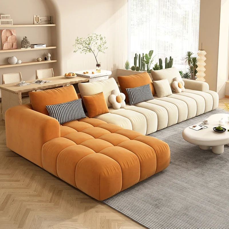 Italian Nordic Living Room Sofas Puffs Design Lazy Couch Lounge Home Modern Sofas Para Sala Frete Gratis Luxury Furniture