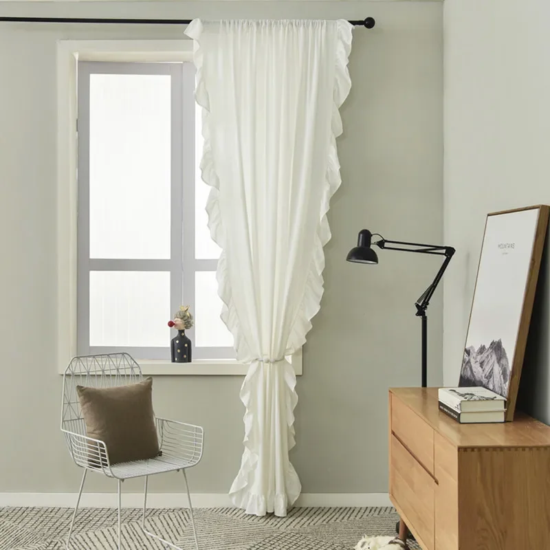 

PH2054 Pleated Ruffle Semi-Blackout Finished Curtains Bedroom Curtain Fabric