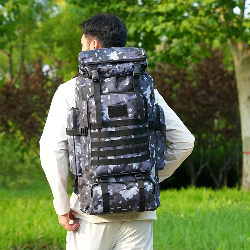 80L Waterproof Military Tactical Backpack Big Capacity Outdoor Rucksack for Mountaineering Hiking Travel Molle Trekking Rucksack