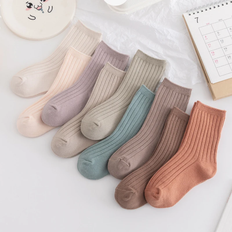 

Spring Autumn Baby Soft Solid Color Socks Korean Style Cotton Breathable Knitting Kids Infant Socks Toddler Socks Baby Stuff