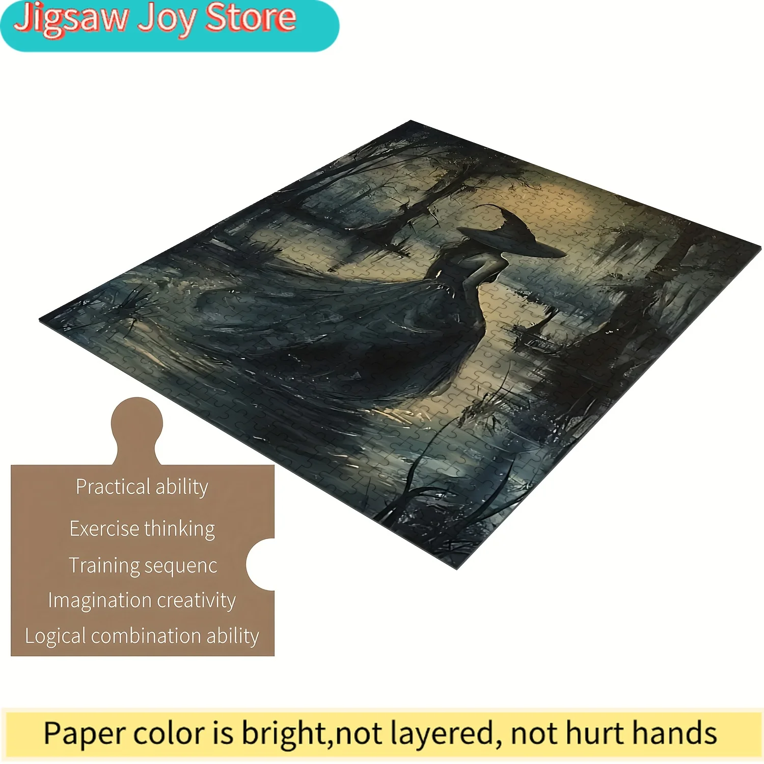 

Vintage Witch Puzzle - Mystical Forest Scene with Witches, Perfectly Connected Pieces, Scratch-Resistant, Ideal for & Familie