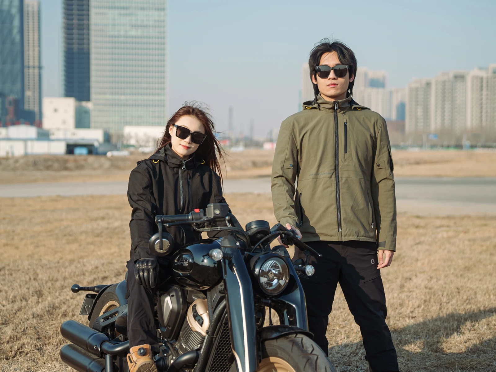 CC 3100 Motorcycle Riding Jacket for Men Women, CE Level 2 Shoulder & Elbow Armor, All-Season Waterproof Hooded Reflective