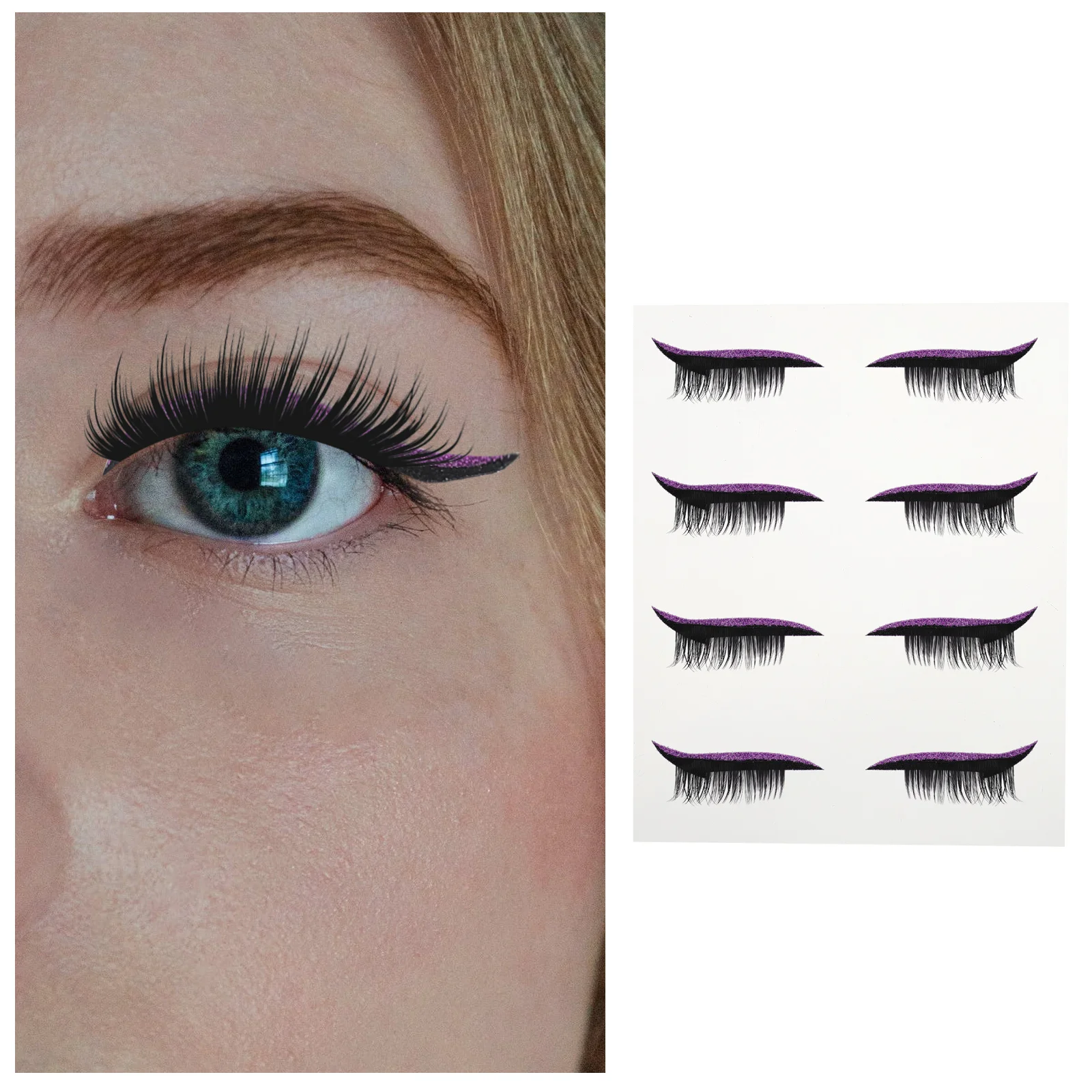 Eyeliner Sticker False Eyelashes Shiny Adhesive Eye Line Strip Waterproof For Daily Makeup Masquerade Cosplay Festival