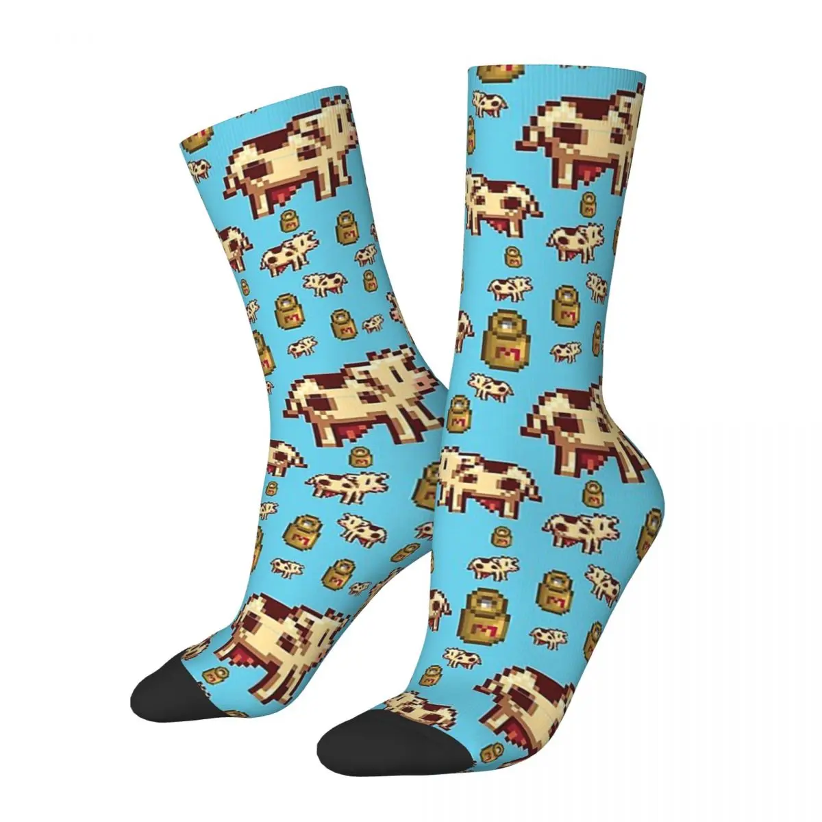 Cows Stardew Valley Popular Game Kawaii Socks Shopping Cartoon Pattern Socks