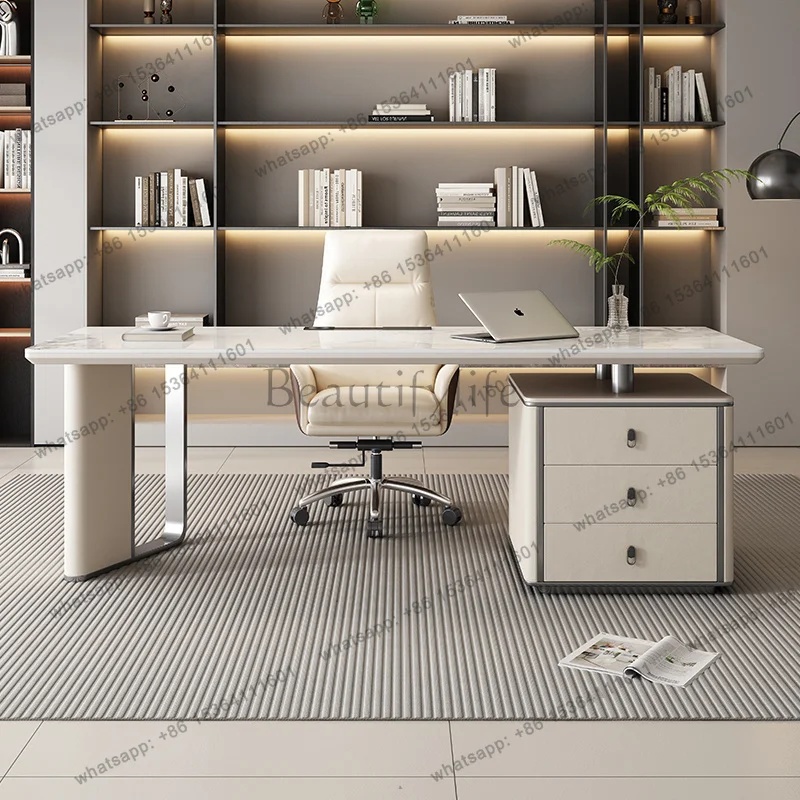 FG Italy Nordic Minimalist Office Desk Living Room Bookstore Boss Computer Office Desk Designer Modern Office Furniture Mesa XYO
