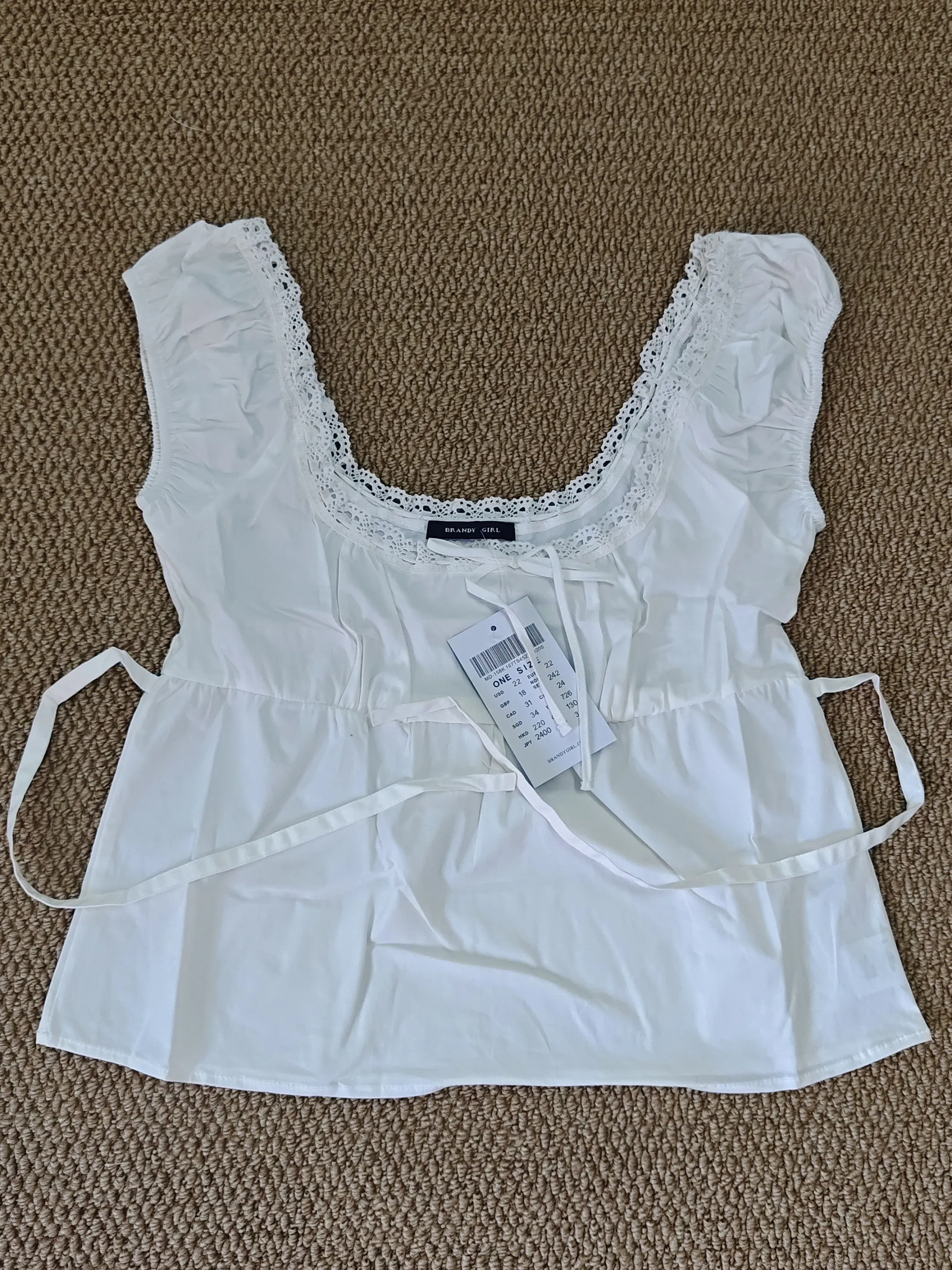 Lace Trim White T-Shirt Shorts Set Women Summer Lace-up Puff Sleeve Blouse+Elastic Waist Short Pants Cotton Sweet 2 Piece Sets
