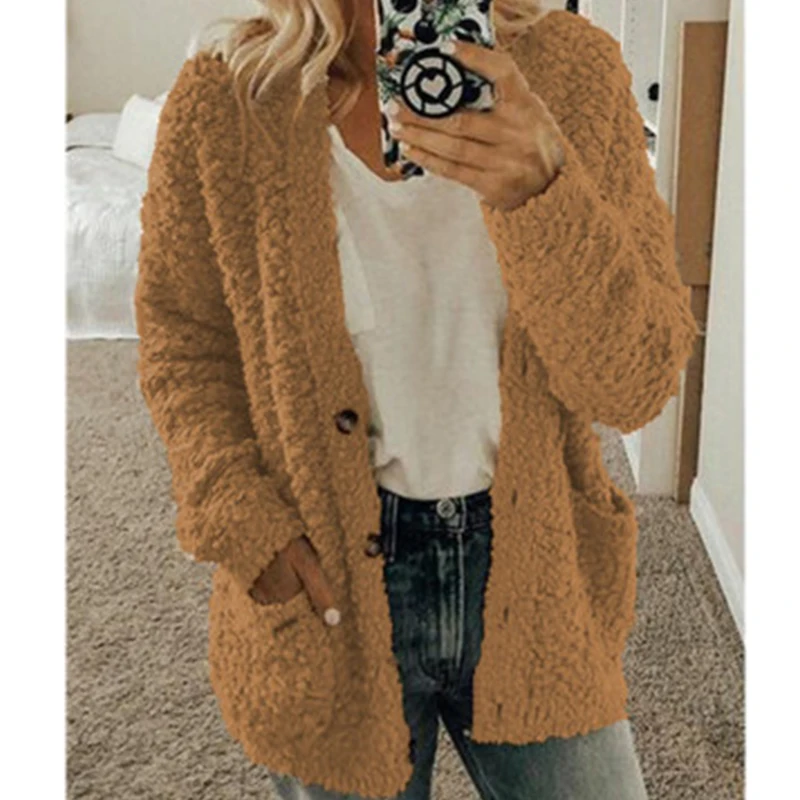 Women Long Sleeve Thin Cardigan Casual Solid Pocket Coat Autumn Cardigans Tops Loose Coats