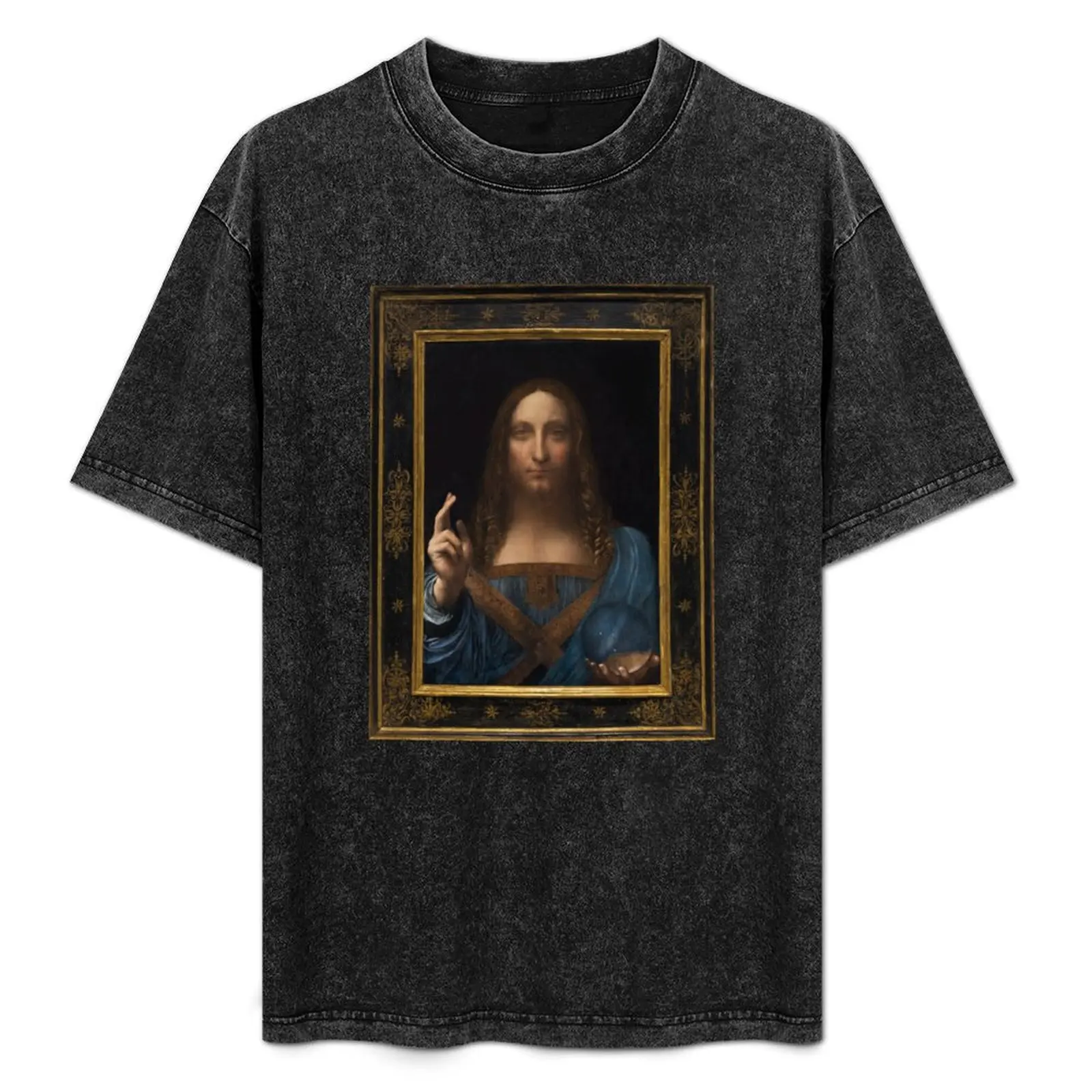 T-shirt Salvator Mundi à manches courtes avec imprimé assorti