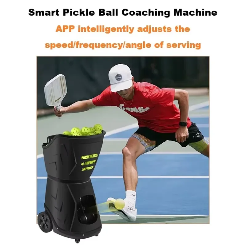 APP Control Auto Oscillating Pickle Ball Machine Pickleball Trainer 80ball Capacity for Solo Practice Self-training