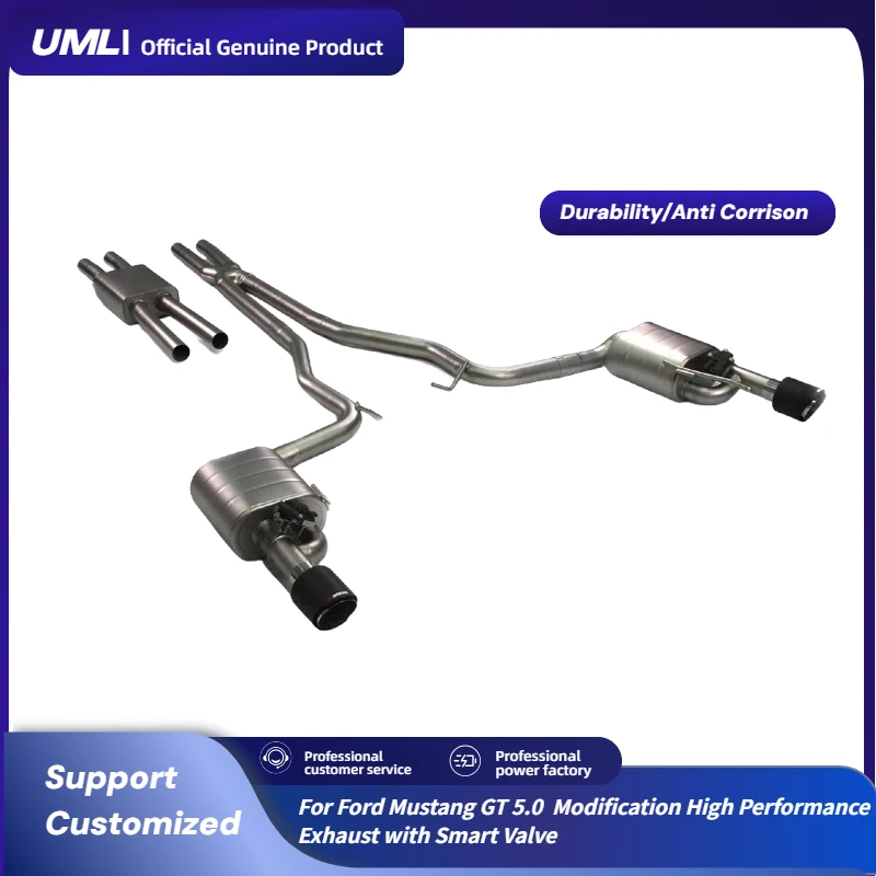 

For Ford Mustang GT 5.0 Smart Valve Catback Exhaust Modification High Performance Exhaust Modified Racing Performance