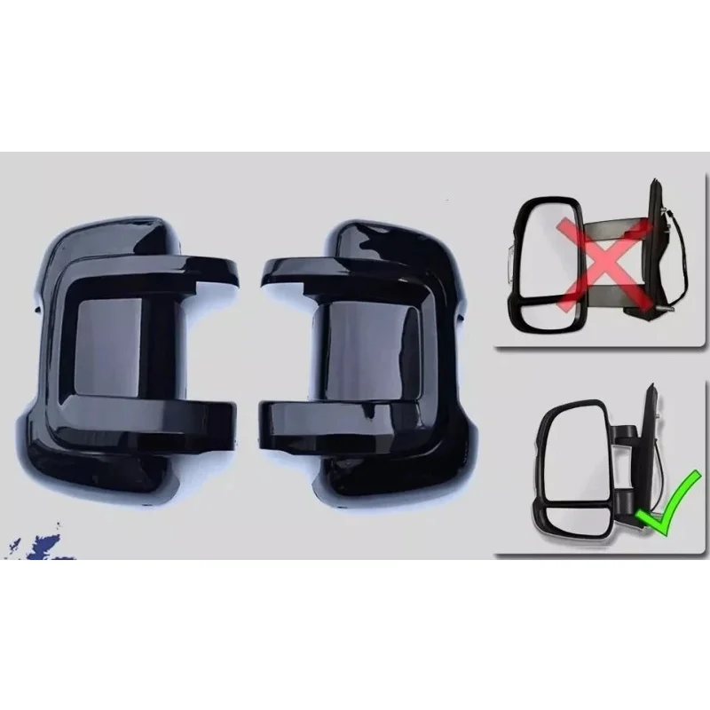 For FIAT Ducato Peugeot Boxer Citroen Relay 2006-ONWARD RV Wing Mirror Cover Protector Short Arm Black Brand New Car Accessories