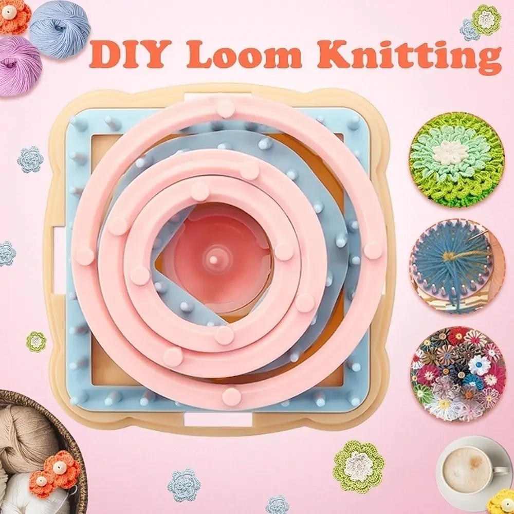 9Pcs DIY Home Knitting Loom Wool Yarn Needle Knit Flower Daisy Pattern Maker Sewing Needlework Weave Craft Tool