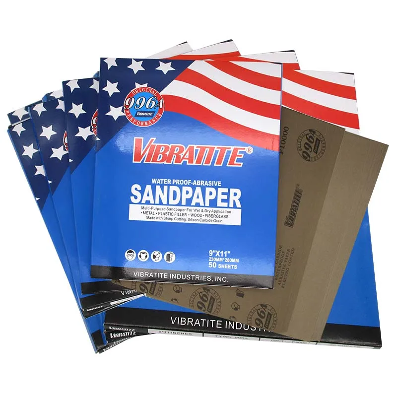 

5 Sheets 9x11 Waterproof Sandpaper Silicon Carbide Abrasive Paper 60 to 10000 Grits for Wet or Dry Sanding