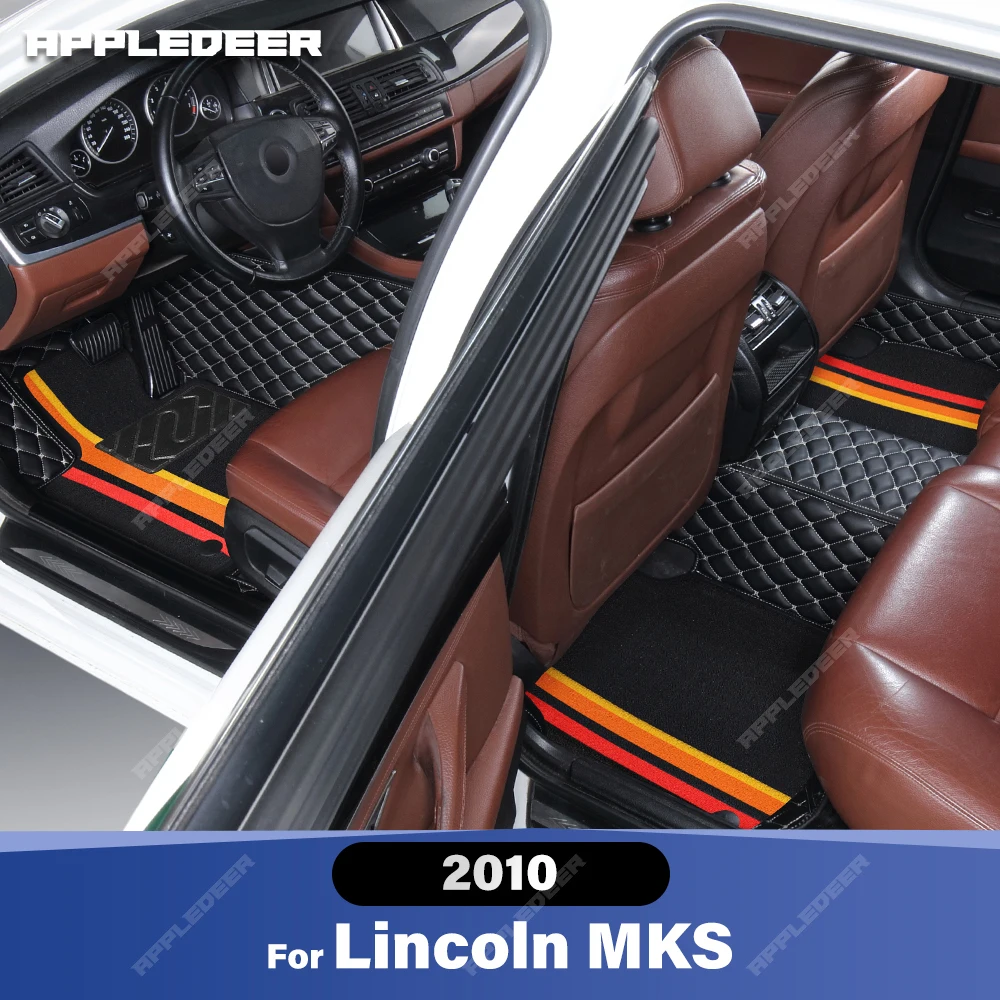 

For Lincoln MKS 2010 Double Layer Car Floor Mats Custom Auto Carpet Cover Interior Accessories
