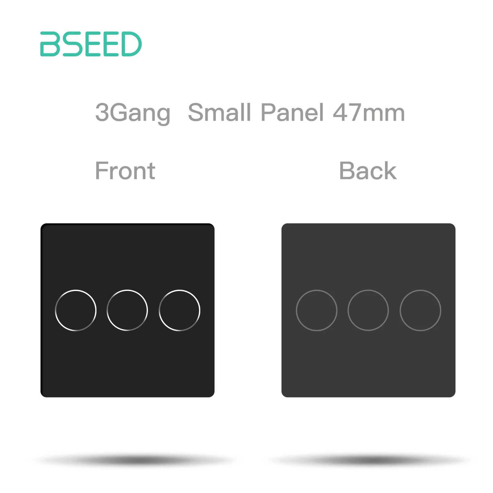 BSEED 1/2/3Gang Wand Touch Schalter Kleine Glas Panel 47mm Dimmer Vorhang Kristall Panel Teile Nur DIY Kombinieren Mit Glas Rahmen