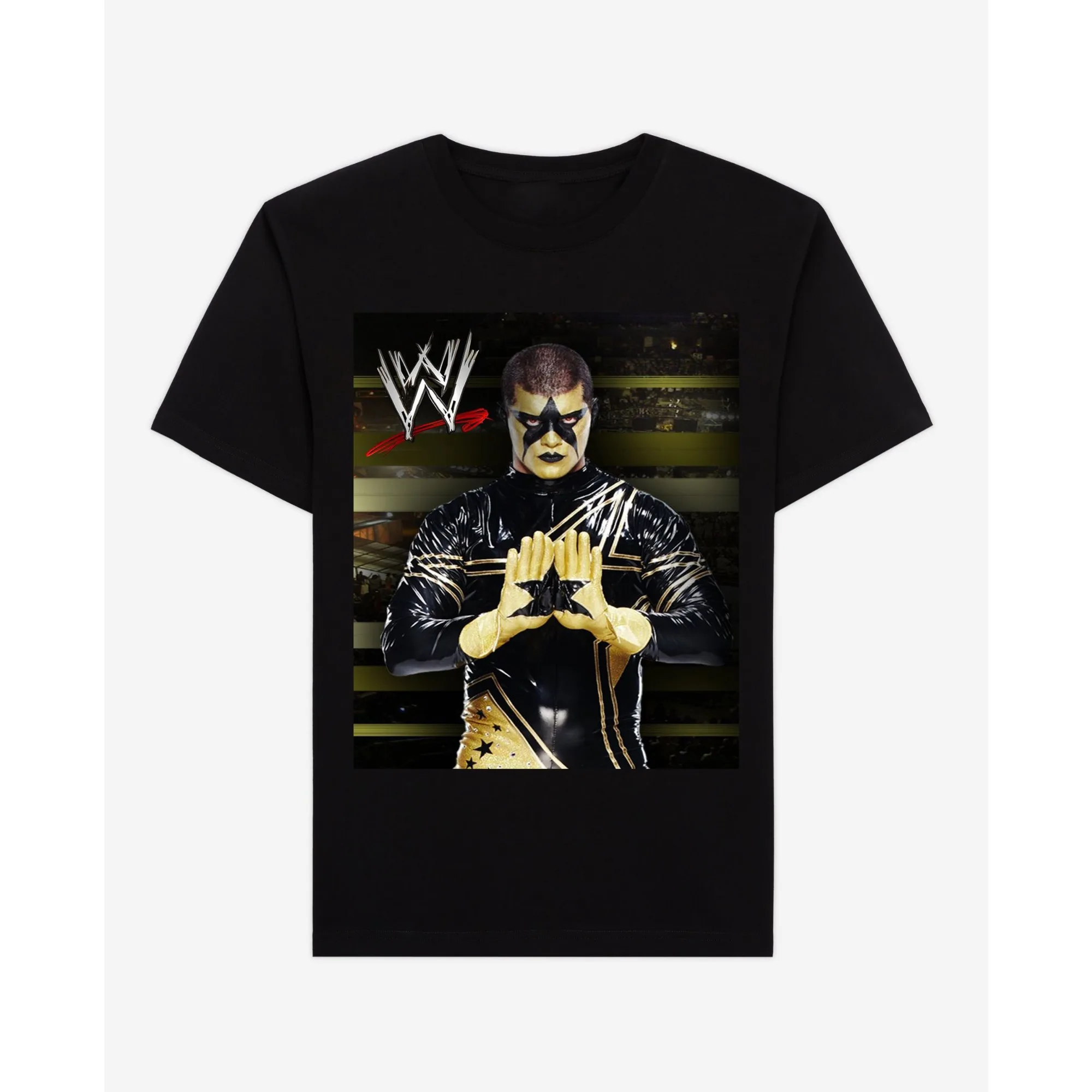 

2025 Spring and Summer Men's TEE WWE Jersey Cotton Print Crew Neck Slim-fit Top Black Short-sleeved Men's and Women's Sports Top