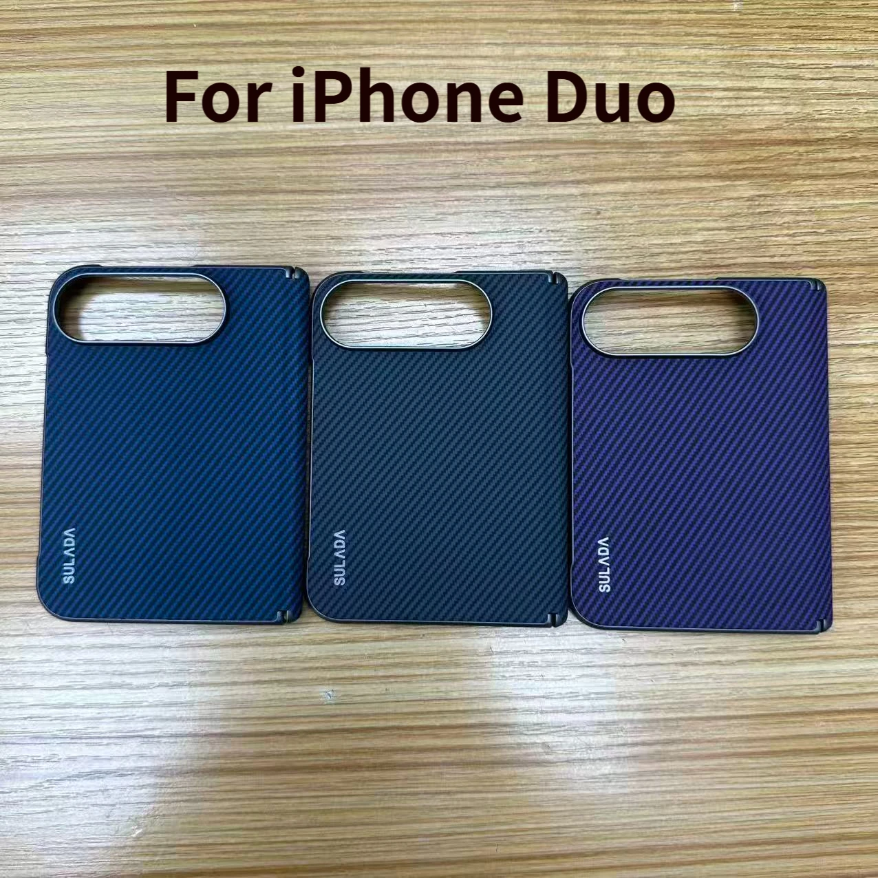 Business carbon fiber pattern texture PC magnetic hinge case for iPhone Duo, suitable for Magsafe thin protective cover