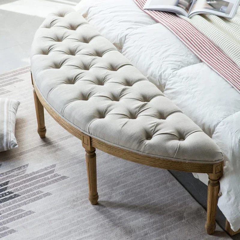 

Американский кантри, европейский ретро-дуб, твердая древесина, полукруглая дуга, табурет для гостиной