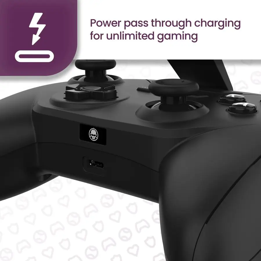Controlador de jogo de motim para gamepad android com fio com gatilhos, carregamento de passagem de energia, console de jogo portátil dpad