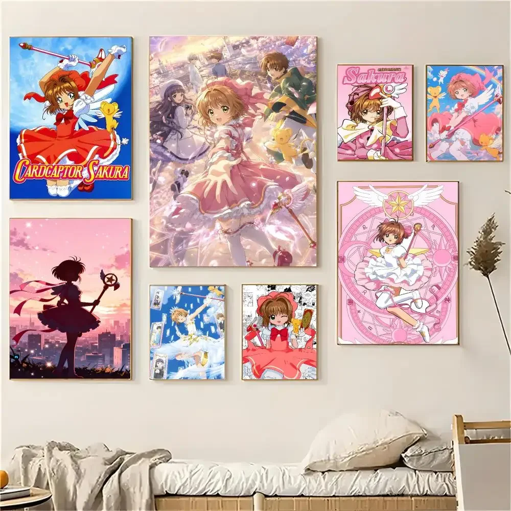 Cardcaptor Sakura Anime Magical Girl Poster Self-adhesive Decal Living Room Bedroom Party Bar Decor Moisture-proof