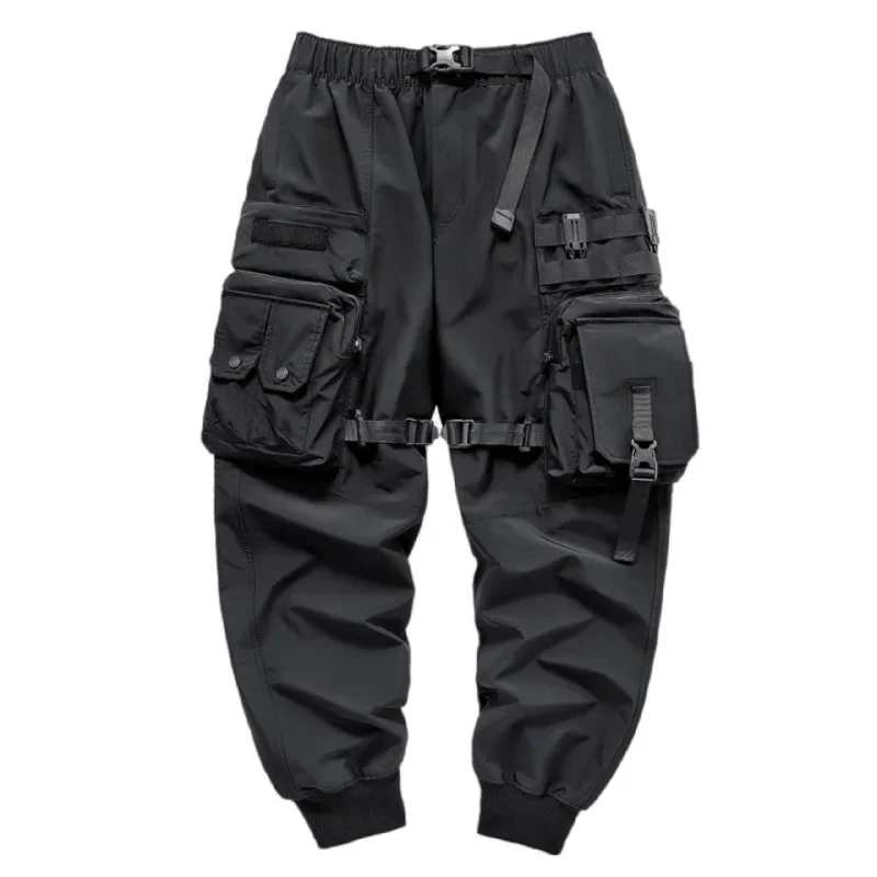 

2022 Autumn Winter Techwear Hip Hop Cargo Pants With Ribbon Belt Mens Vintage Tactical Trousers Street Sport Joggers