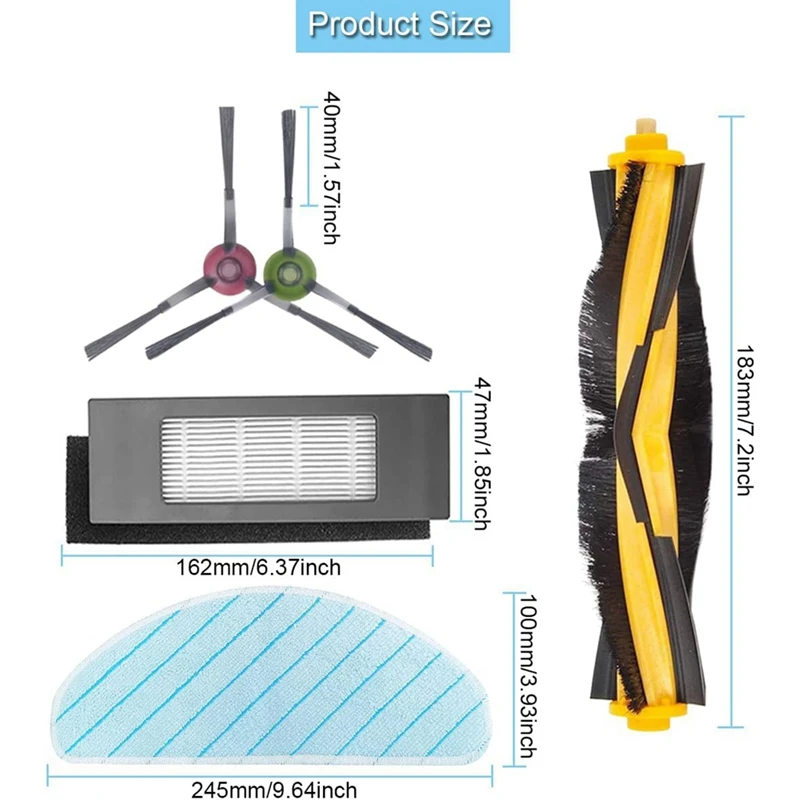 ABKB Zubehör für Ecovacs Deebot N8/ N8+/ N8 Pro/N8 Pro+/OZMO T8/ T8+/T8 AIVI/T8 AIVI+/T8 Pure/T9/T9+ Roboterstaubsauger