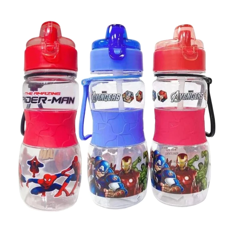 

Marvel Avengers Spiderman Kids Water Sippy Cup Creative Cartoon Baby Feeding Cups with Straws Outdoor Portable Water Bottle