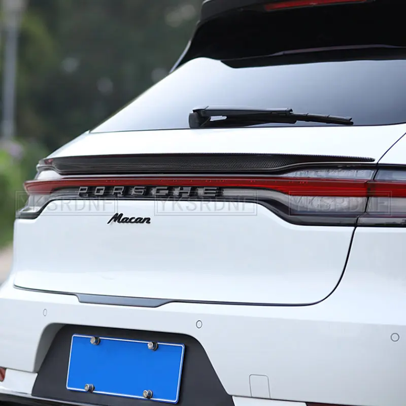 Do Porsche Macan Gts Spoiler samochodu Macan Turbo tylne światło dekoracyjne części w spojler z włókna węglowego rzeczywistym 2018-2020 — zdjęcie 5