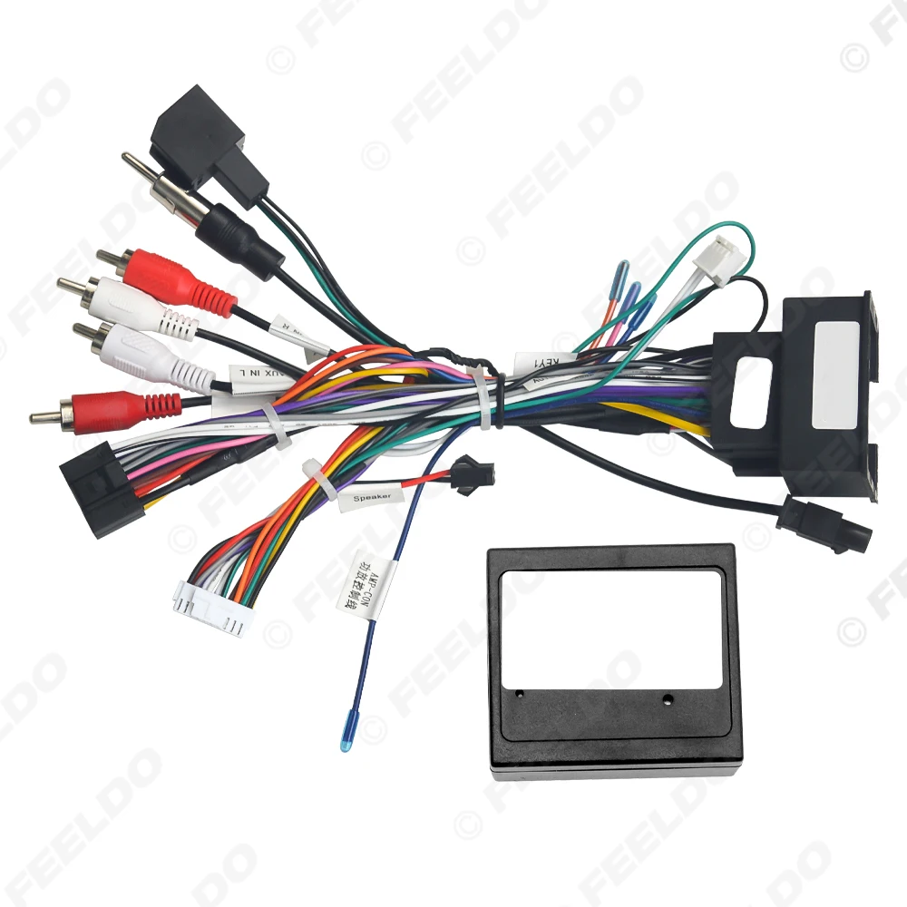 FEELDO Car Android Media Player 16Pin Power Cable Wire Harness Canbus Box For Chevrolet Trax/Cruze/Aveo/Sonic/For Buick Regal