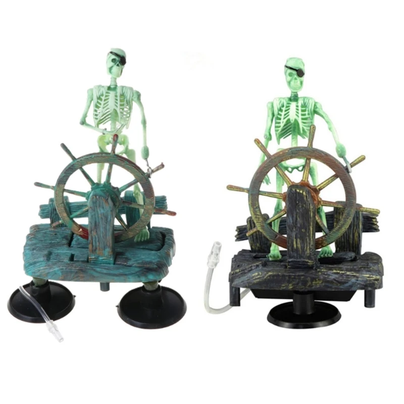 Aquarium Skull Decorations Pirate Captain Skeleton Landscape Accessories New Dropship