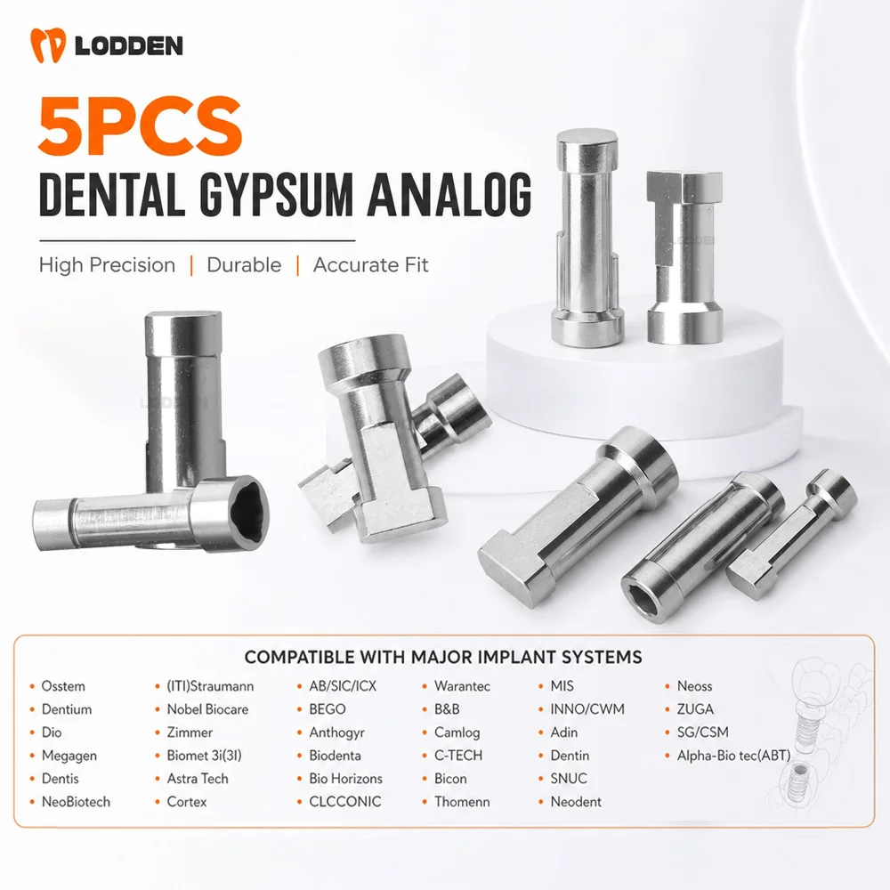 5PCS Dental Lab Analog Plaster Implant Replica Compatible for Osstem Dentium ITI MIS Megagen DIO BB MIS Bego NEO SIC Adin