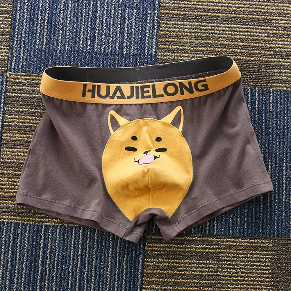 Sexy männer Boxer Shorts Unterwäsche Baumwolle Mischung Ausbuchtung Beutel Höschen Mode Cartoon Gedruckt Männliche Unterhose