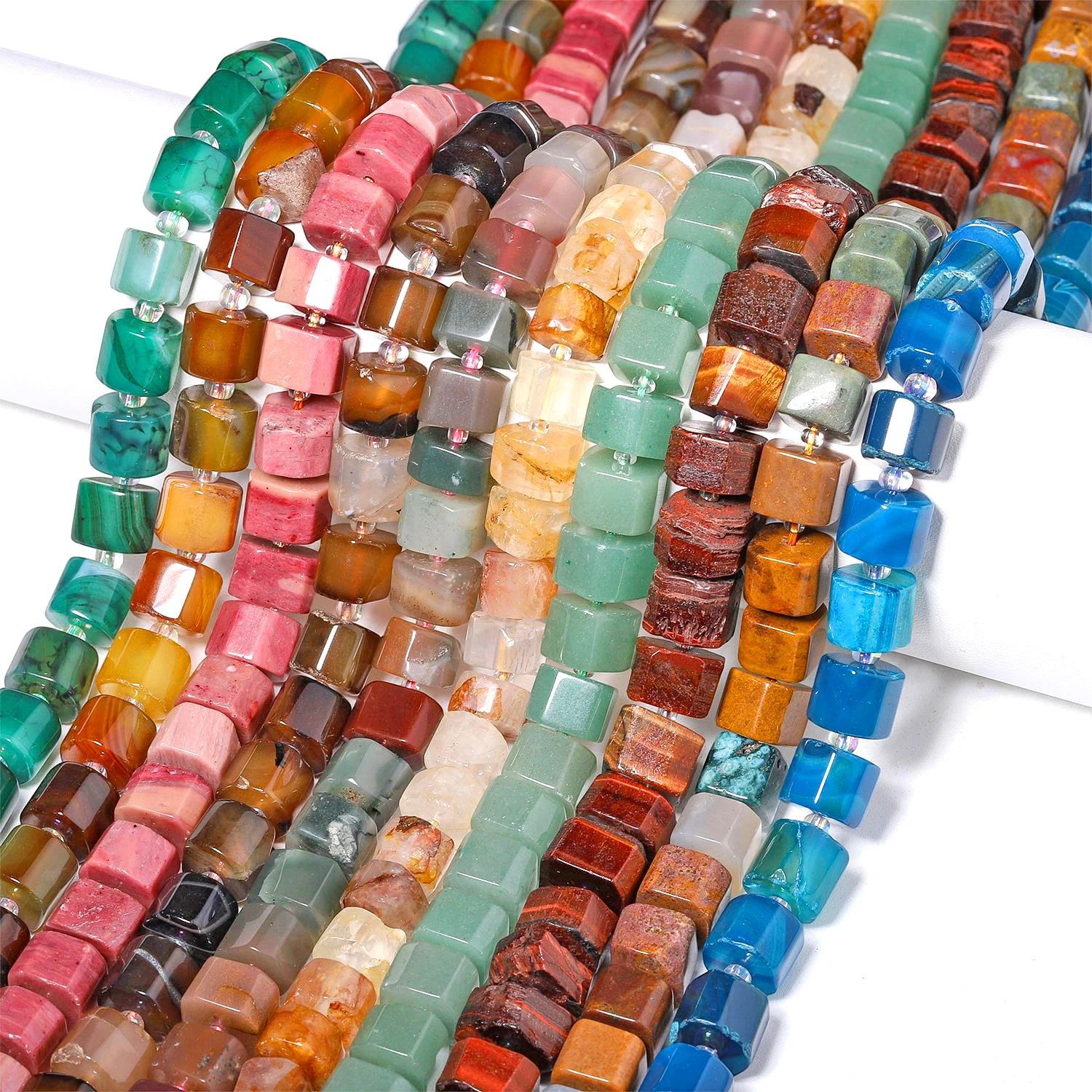 Natural Amethyst Rhodonites Lapis Lazuli Beads 9-13mm Irregular Faceted Rondelle Shape Beads for Jewelry Making Accessories