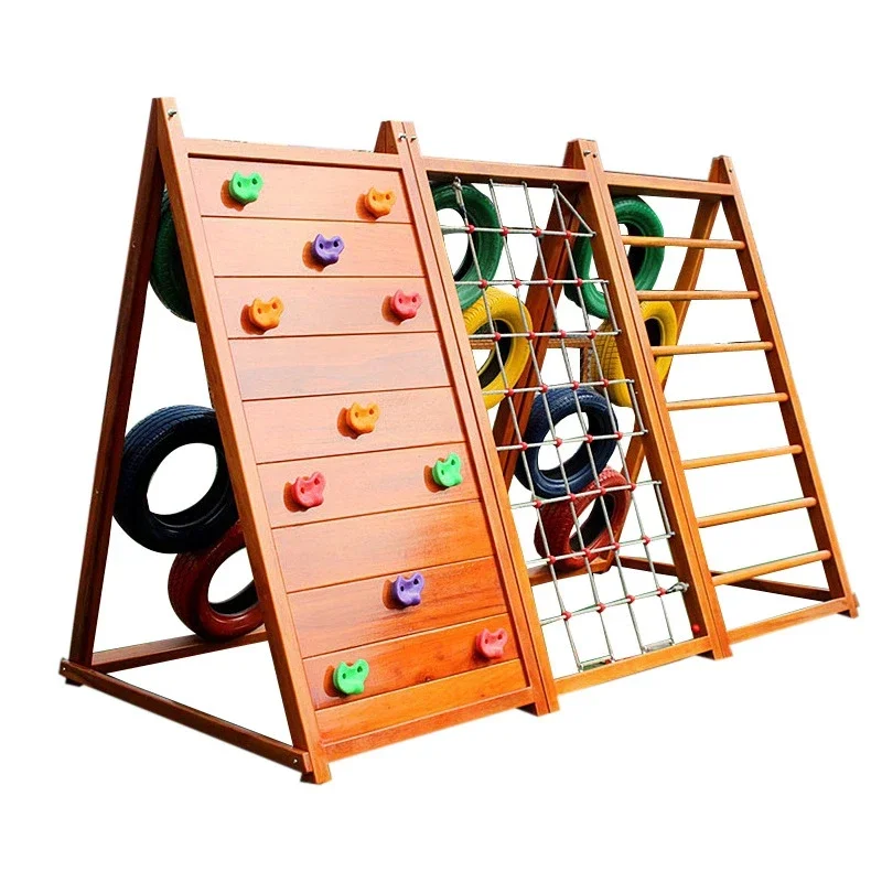 

Modern Design Outdoor Wooden Climbing Frame for Children Wood Integration Training Structure for School Use