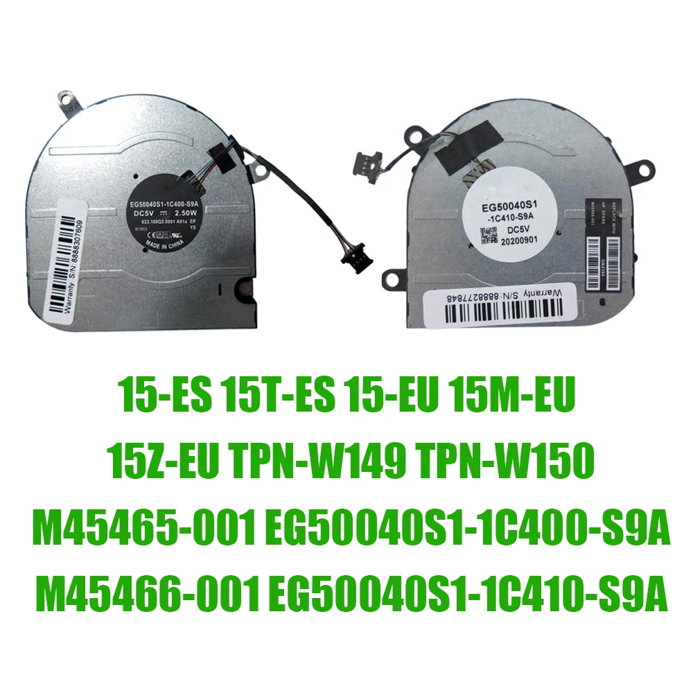 

For HP For Envy X360 15-ES 15T-ES 15-EU 15M-EU 15Z-EU M45465-001 EG50040S1-1C400-S9A M45466-001 EG50040S1-1C410-S9A CPU GPU Fan